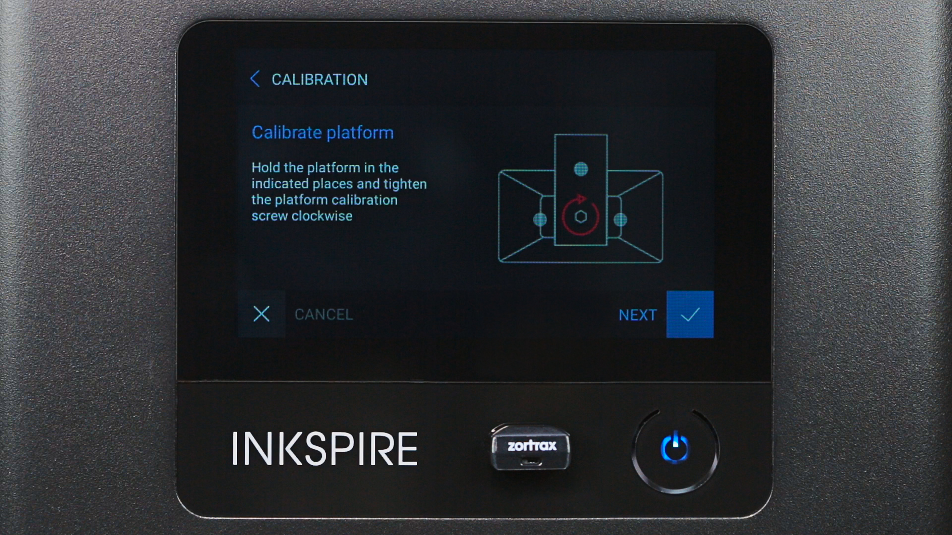 Platform Calibration in Inkspire 3D Printer | Zortrax Support Center