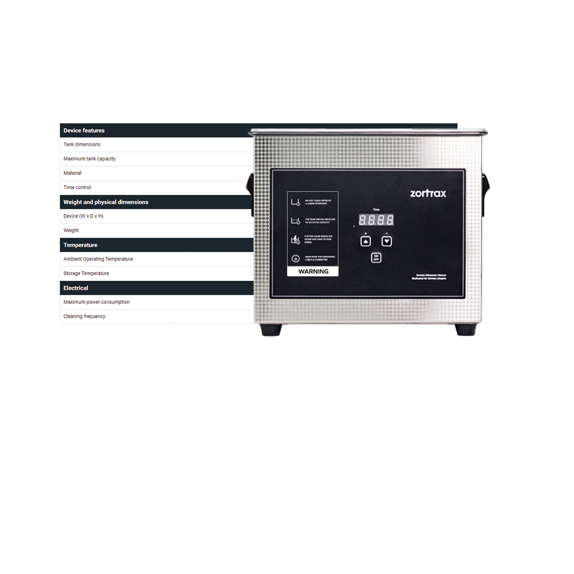 Ultrasonic Cleaners Technical Specification